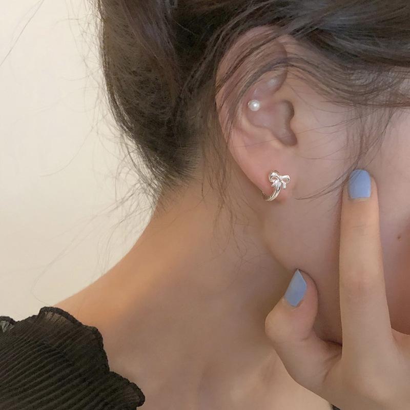 Bow Earrings for Women's New Style Versatile Student Fairy Temperament Earrings Trend