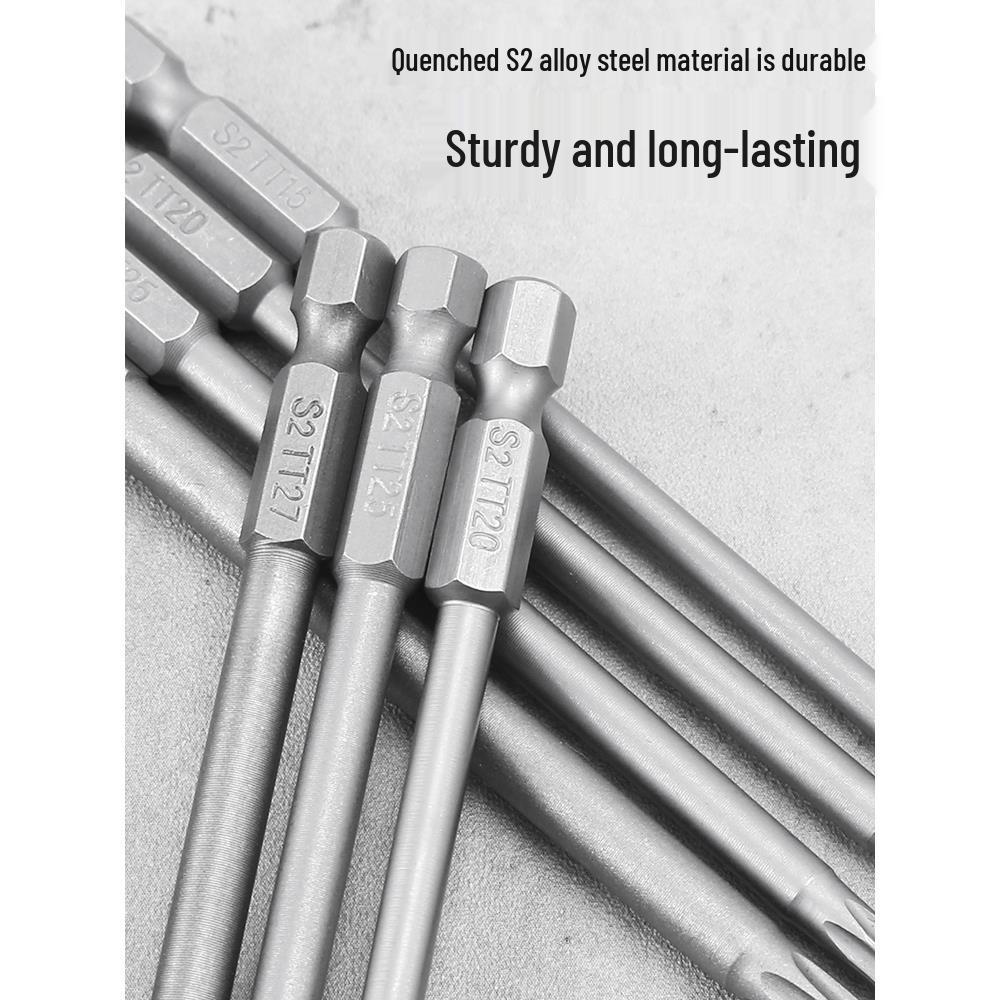 Magnetic 50mm Star Screwdriver & Hex Bit Set for Electric Drills