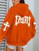 Women's Creative Faith Art Fleece Hoodie - Autumn Casual Loose Fit with Pockets