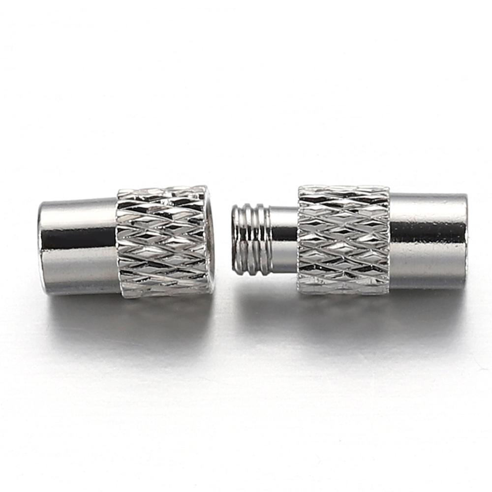 20-40pcs 13x4mm Screw Twist Cylinder Fasteners Buckles Clasps 1mm Hole Cord End Caps for DIY Bracelet Necklace Jewelry Making
