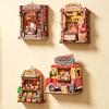 3D Refrigerator Magnet Mini Cute Magnets, DIY Puzzle Magnetic Building Blocks, Store Scene Assemble Stacking Construction Toy for Kids, Creative