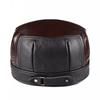 Men's Genuine Leather Flat Top Duckbill Cap - Autumn/Winter Casual Cowhide Hat for Middle-Aged and Older Adults