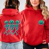 Pumpkin Skeleton Halloween Hoodies,Dancing Skeleton Pumpkin Sweatshirts,Spooky Hallowaeen Skeleton Hoody,family Party Sportwear