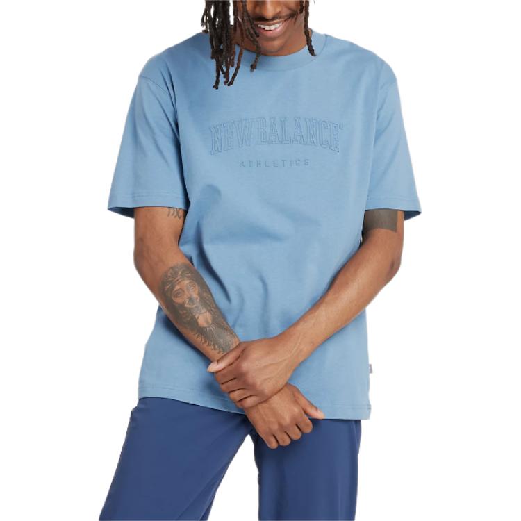 New Balance T Shirt Men s Pale Egret Blue MT43502-HEB S