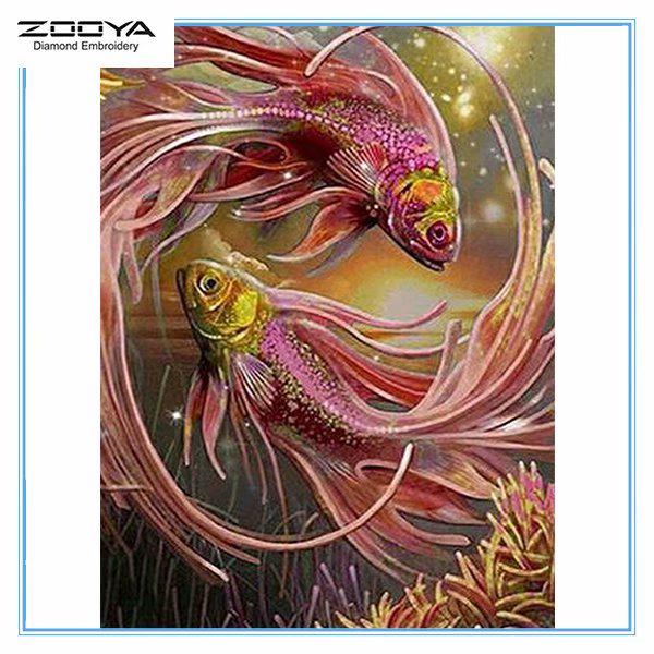 

ZOOYA DIY 3D Алмазная вышивка Крестиком Главная Декор Рыба