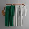 Top a Maglia Minimalista Senza Maniche Estivo Set alla Moda Pantaloni Casual a Gamba Larga Set Due Pezzi per Donne