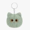 8cm Cute Plush Cat Head Keychain, Female Cute Cat Car Key Chain Book Bag Pendant Toy
