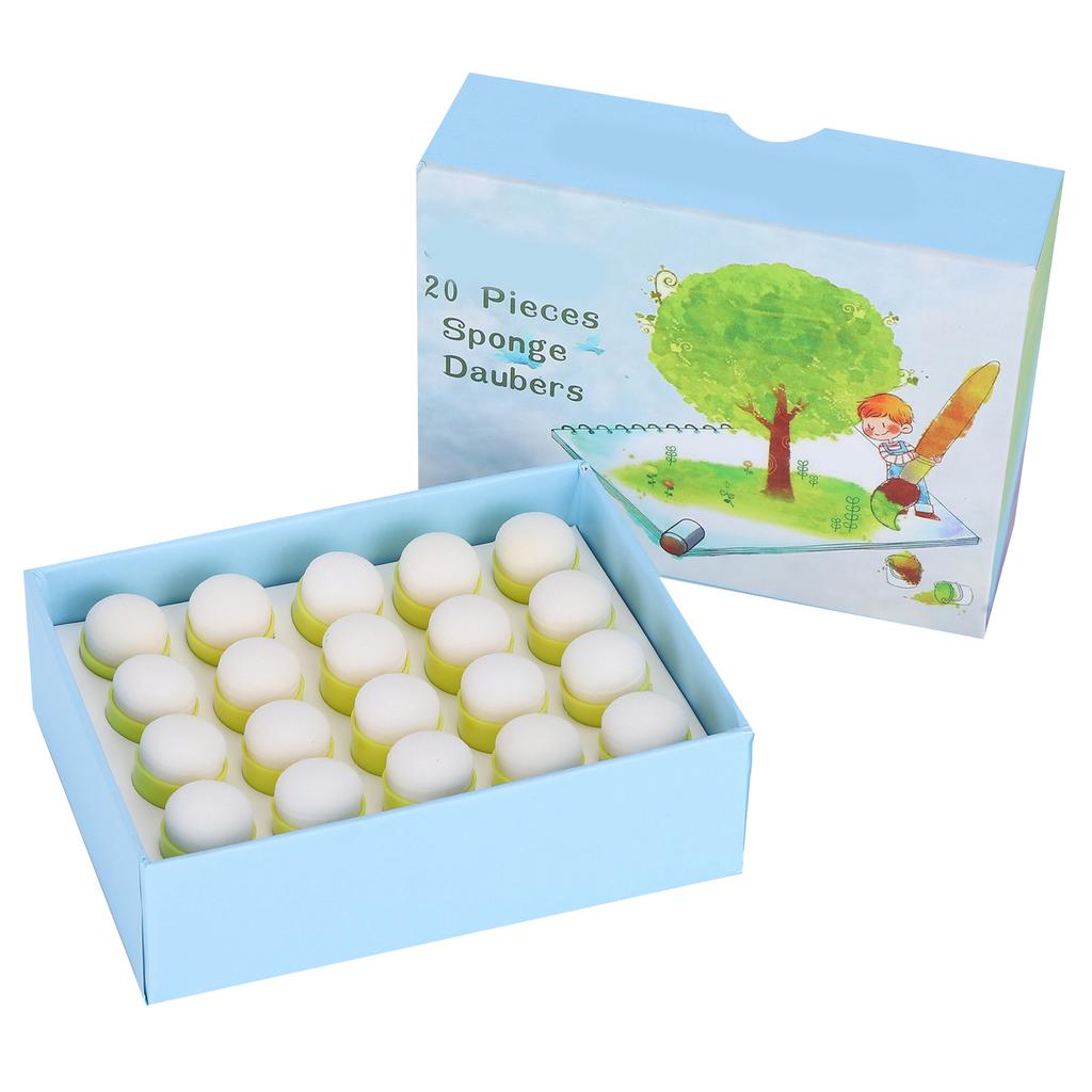 20Pcs Finger Sponge Daubers Yellow Children DIY Painting Ink Pad Stamping Tools Boxed