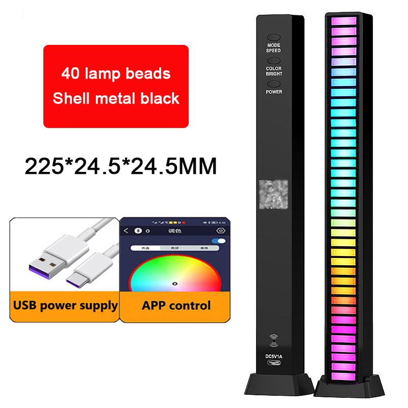LED RGB Strip Light Music Sound Control Pickup Rhythm Ambient Lamp Atmosphere Night Lights For Bar Car Room TV Gaming Decoration