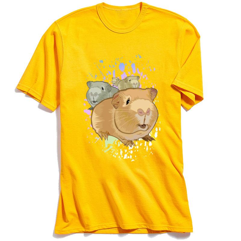 100 Cotton Unisexs Tshirt Short Sleeve Guinea Pigs T Shirts Printed Tees Cheap Funny Round Collar Tops Tshirt Kawaii Clothing