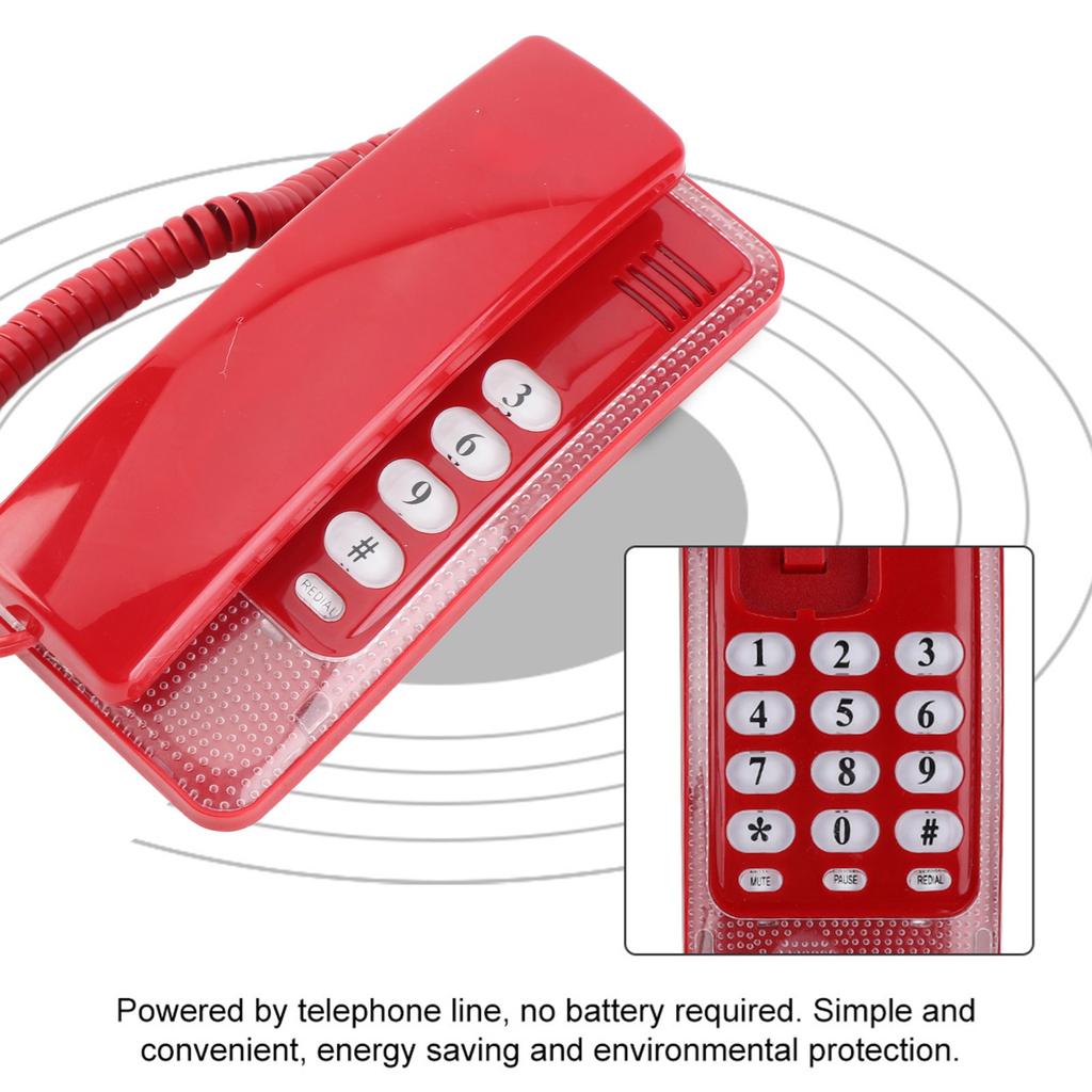 Wall Mount Landline Telephone Extension No Caller ID Home Phone For Hotel Family