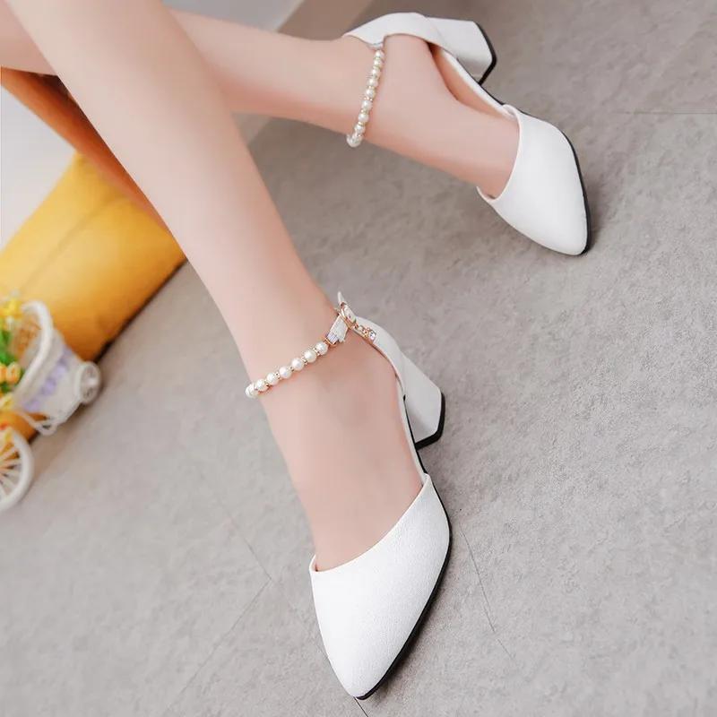 Women's Shoes   Buckle Strap Women's High Heels Fashion String Bead Office and Career New Best Seller Closed Toe Sandals