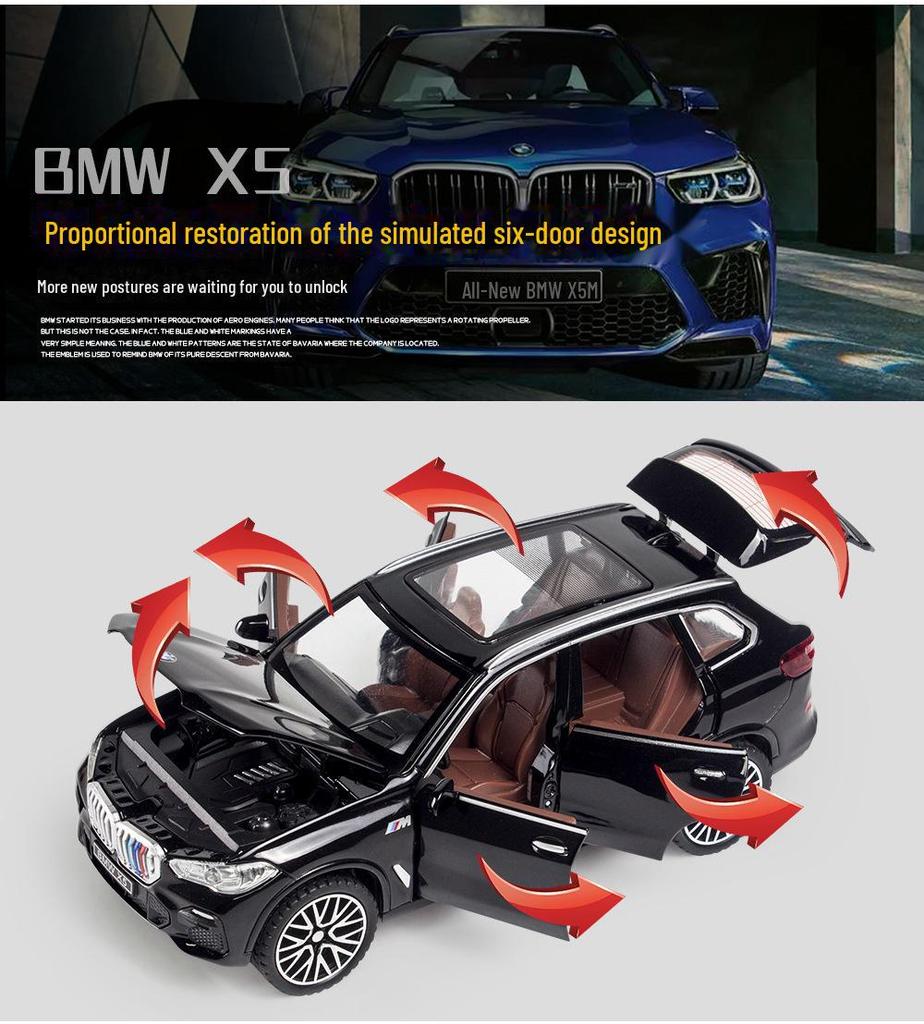 Xinao 1:32 Bao X5 Off-Road SUV Alloy Six-Door Car Model with Sound & Light Pull-Back Toy