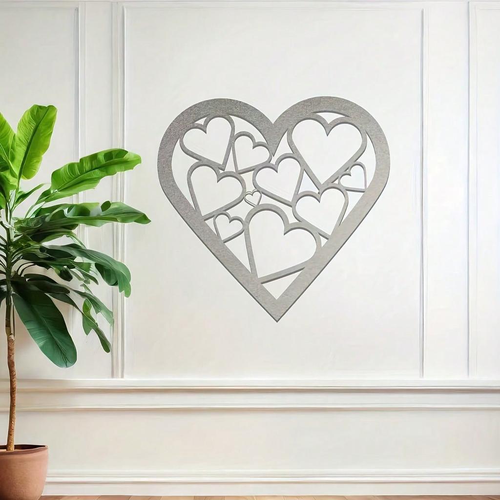 Modern Heart Shaped Metal Wall Decor Wedding Anniversary Mother's Day Gift Home Art