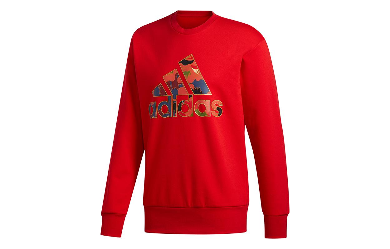 Adidas Sweatshirts Men s Light Scarlet Crew Neck Moderate Regular GH5007 L
