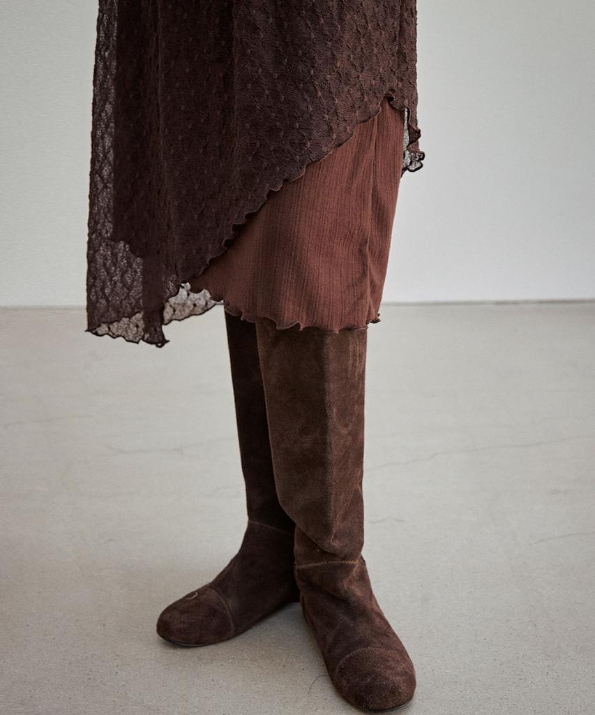 Auro Veil Lace Skirt [ Brown ]