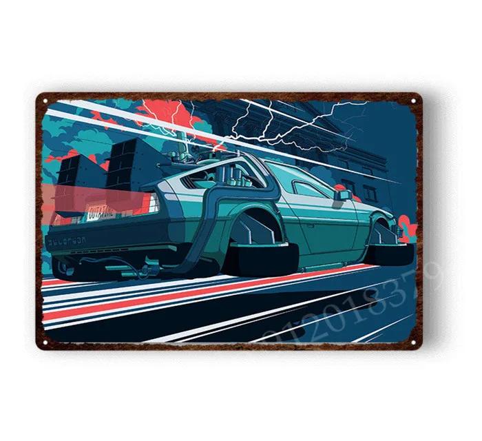 Back To The Future Poster Metal Tin Sign Vintage Home Decor Movie Wall Sticker Metal Plaque Retro Iron Painting Room Decor 30x40
