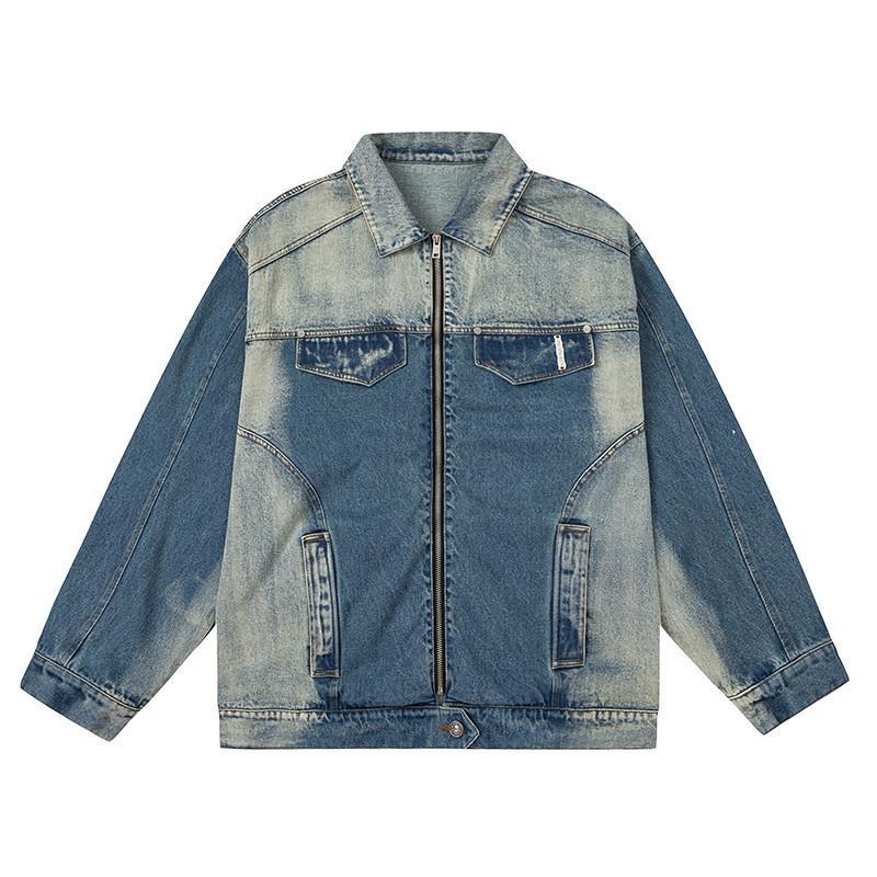 Y2K Vintage Distressed Denim Jacket for Women - 2025 Spring/Autumn Loose Trendy Style