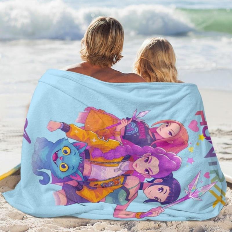 K-POP Custom Name Blanket D-Demon H-Hunters Personalized Gift for Girls Office Camping Nap Leisure Home Decor Birthday Present