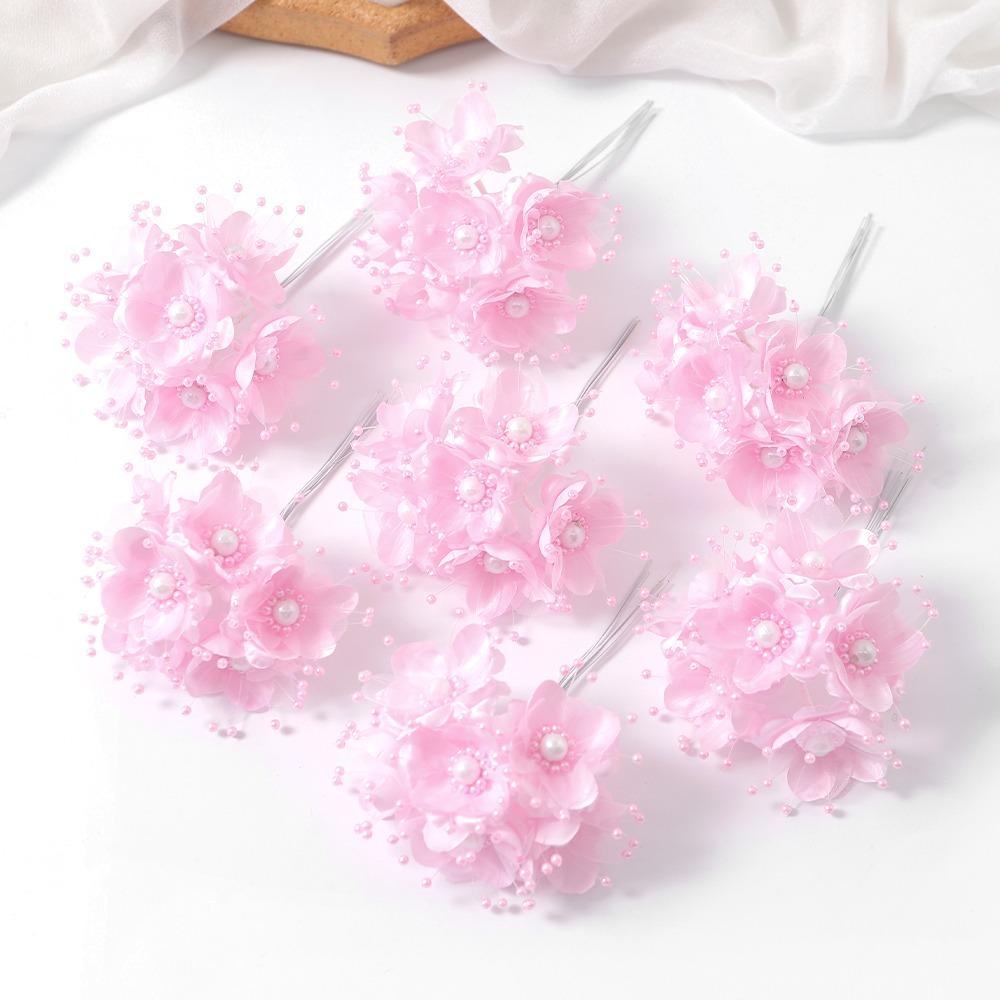 

12CM Pearl Artificial Flowers Bouquet Plastic Handmade Craft Bridal Headpiece Flowers Corsage Accessories with Pearls