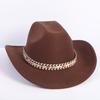 Popular European and American Fashion OL Style One-word Cowboy Hat Men's and Women's High-end Top Hat Jazz Hat Felt Hat