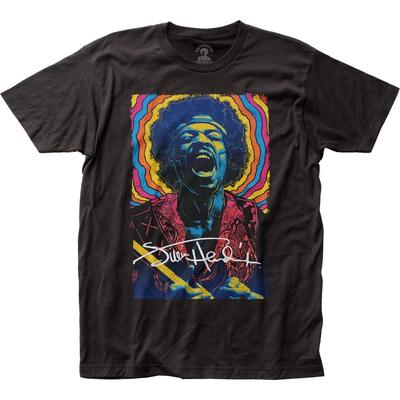 Jimi Hendrix Rainbow Drawing Mens T T-Shirt Music Classic Band Tee New Black