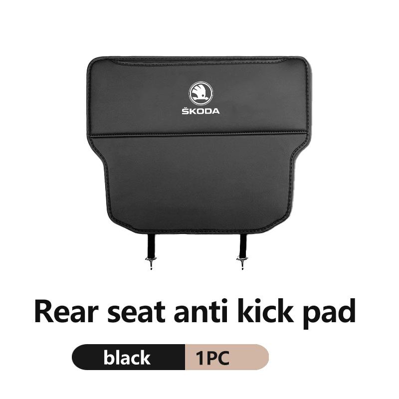 AAFO1 Car Logo Seat Backrest Storage Bag Anti-kick Pad Protection Mat Interior Accessories For Skoda Kamiq MK3 Roomster Rapid Kodiaq