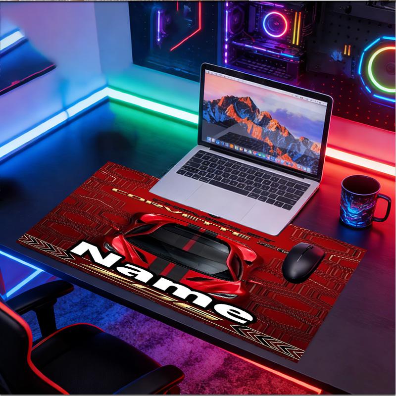 Custom Name Personalized Sports car Pattern Mousepad, Laptop PC Desk Mat, Decorative Desk Mat for Home Keyboard Pad Gift