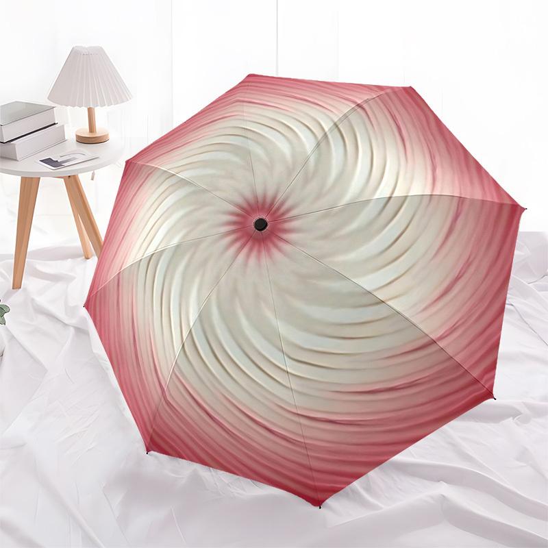 1pc Spiral Pattern Automatic Open/Close Folding Umbrella - Compact 8-Rib Design, Daily Use, Perfect Gift for Friends & Family yy251124195