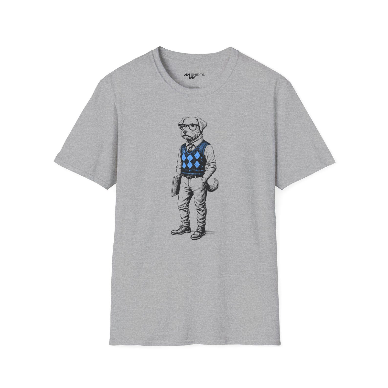 Web Dev Dog T-Shirt: Engraving Style Graphic Tee S