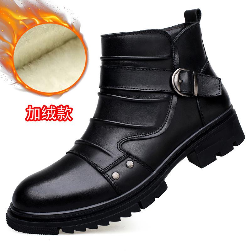 

Мужские кожаные ботинки ручной работы в стиле панк для мотоциклистов, кожаные ботинки Мартин, ботинки из коровьей кожи с инструментальной подошвой, короткие ботинки 47