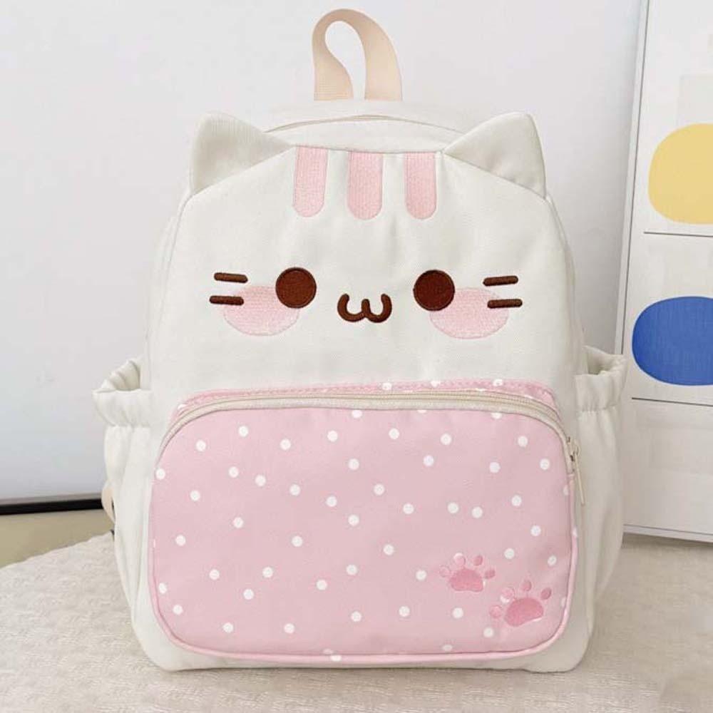 3D Ears Design Cartoon Schoolbag Large Capacity Kawaii Rucksack Cat Backpack Badge Collectors