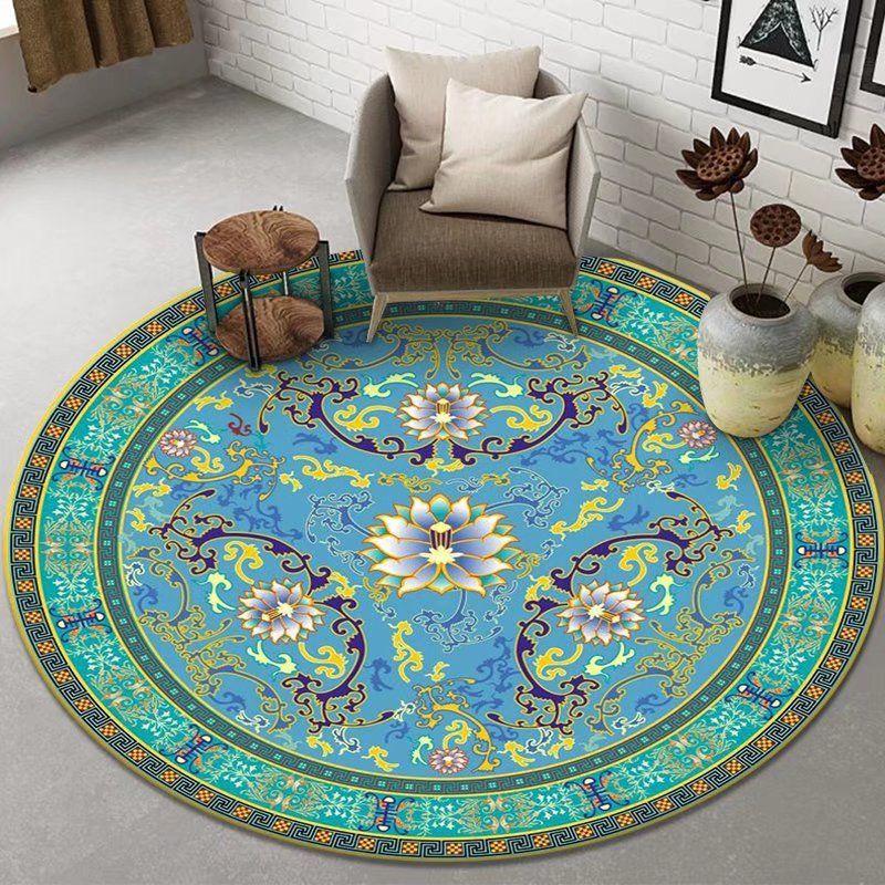 Bohemian Style Ethnic Style Home Carpet Hanging Basket Computer Swivel Chair Rocking Chair Floor Mat Bedroom Circular Carpet