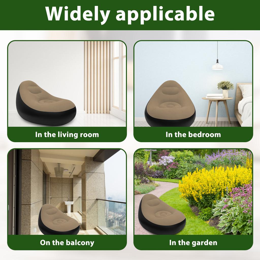 Sofá Inflável Portátil Grande Sofá Inflável Preguiçoso Cadeiras Confortáveis Infláveis a Ar para Sala de Estar, Exterior, Viagem, Camping