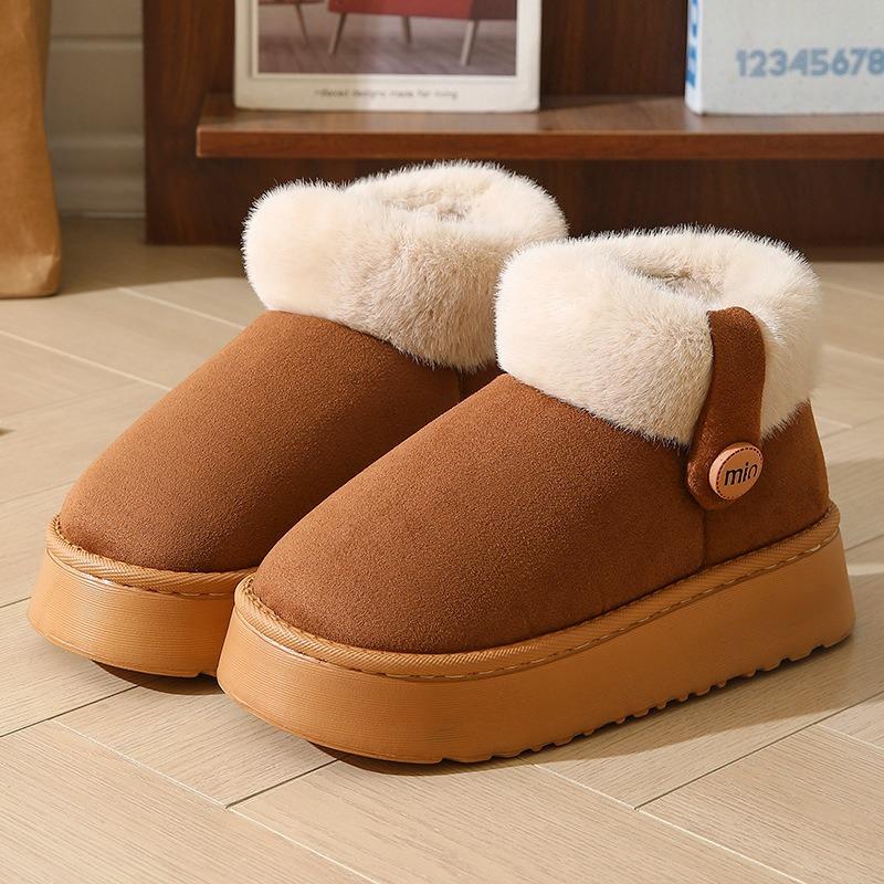 Slippers, Women's Versatile Snow Boots, Full-padded Cotton Shoes, Thick-soled Warm Shoes