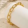 Prjewel Stainless Steel Handmade Chain Bracelets Gold Color Thick Oval Twist Bracelet For Women Trendy Jewelry Mother's Day Gift