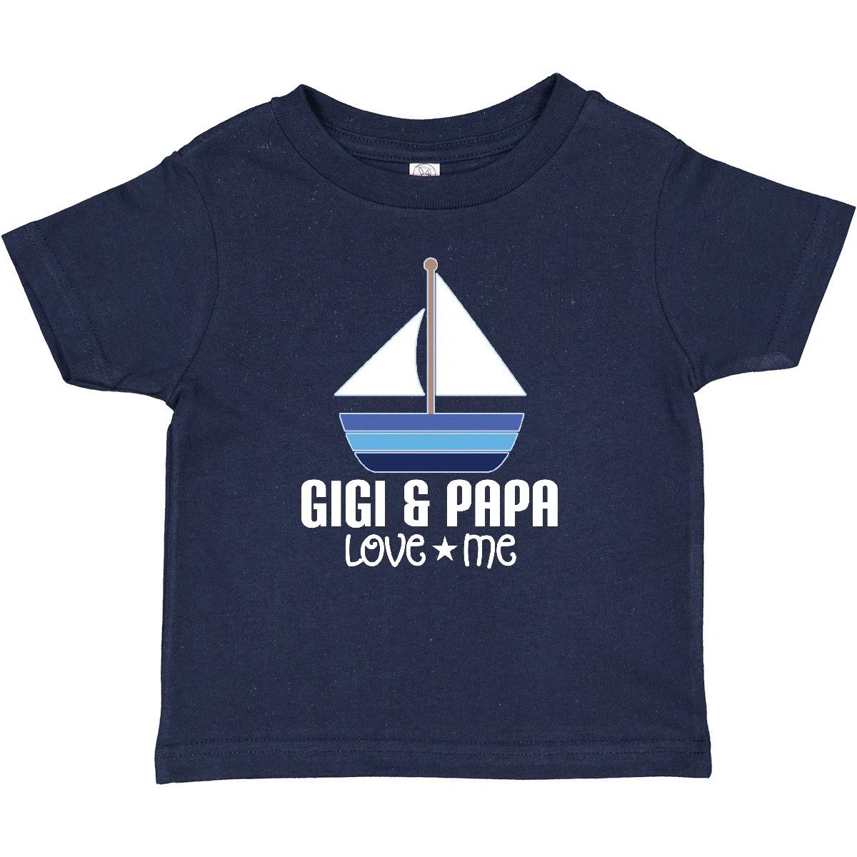 Inktastic Gigi And Papa Love Me Boys Grandson Baby T-Shirt Grandchild Grandkid 110