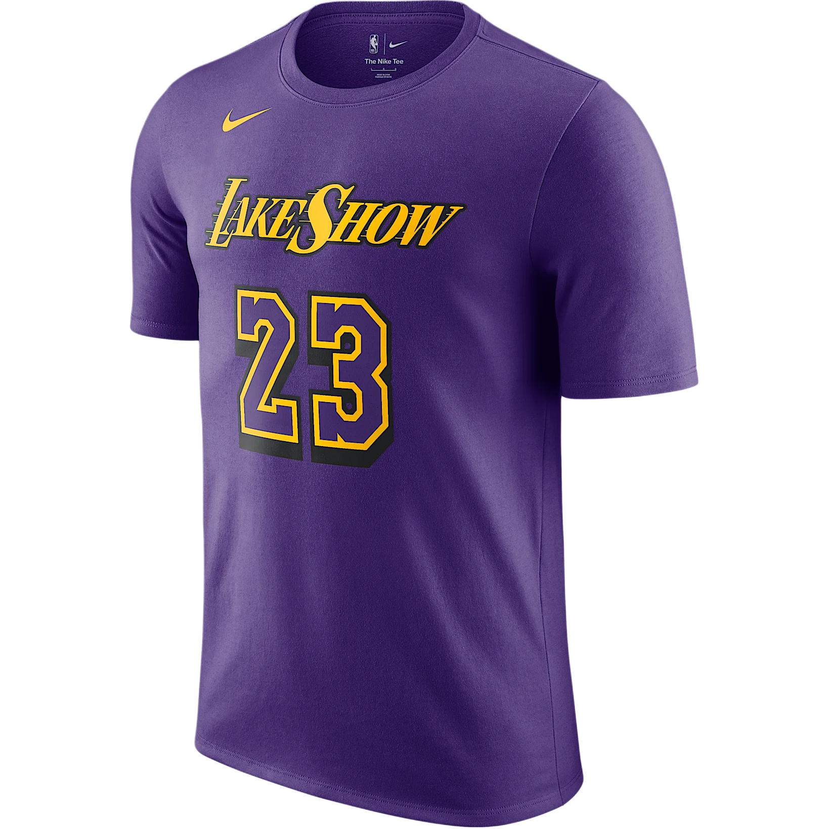 

Nike X NBA Los Angeles Lakers FW24 Essential City Edition Пуловер с круглым вырезом и короткими рукавами Мужские футболки Дикий пурпурный HJ2763-507 L