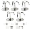 Pack of 5 Triple Hook Ceiling Hook Stainless Steel Hanging Hardware for Chandeliers Fan Hammocks Indoor Outdoor Use