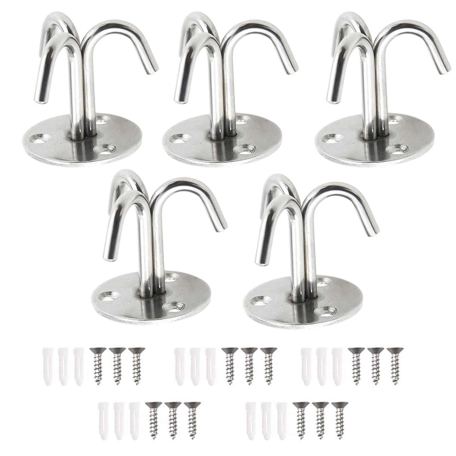 

Упаковка из 5 потолочных крючков с тройным крюком из нержавеющей стали, подвесное оборудование для люстр, вентиляторов, гамаков, для внутреннего и наружного использования серебряный