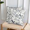 2 Pack Off White Gray Botanical Pillow Covers Double Sided Print Butterfly Wildflower Cushion Cases Home Decor