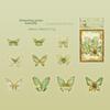 Momo PET Sticker Pack: Unbounded Butterfly Series - 3D Ice Crystal Laser Gold Butterfly Stickers