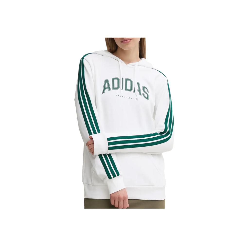 Adidas Sports Series Casual Versatile Hooded Long Sleeve Sweatshirt Women Sweatshirt White JV9149