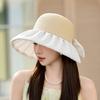 Summer Outdoor Sun Hat For Women With Pearl Decor And Wide Brim For Sun Protection And Breathability