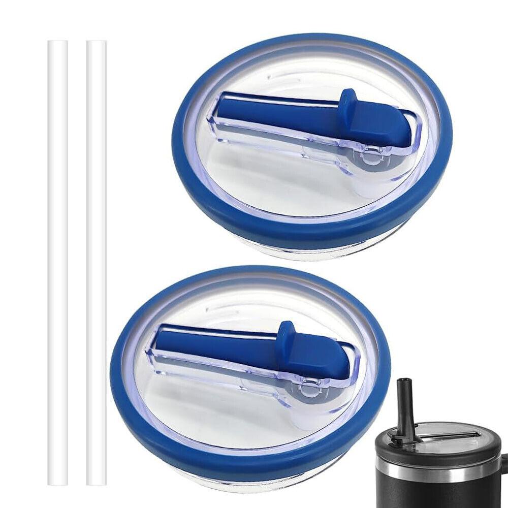 2pc 40oz New Threaded Suction Nozzle Cup Cover Roller Straw Replacement Cup Cover Splash Proof Cover Available In Multiple Colors