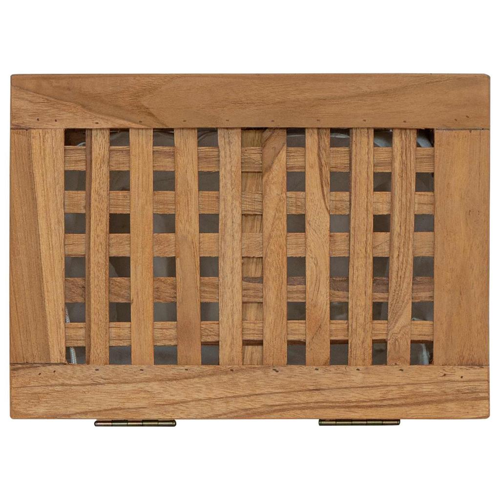 Laundry Basket Natural 35 x 25 x 60 cm Solid Teak Wood