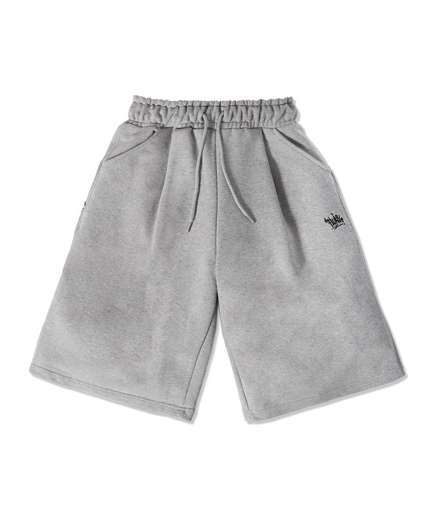 Peullukeu Slam Logo One-Pleat Carpenter Bermuda Sweatpants Grey Fsp357
