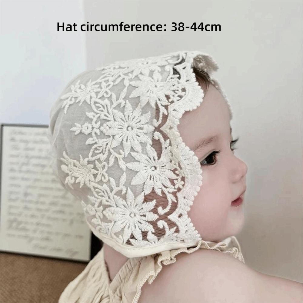 Mesh Baby Bonnet Lace Flower Baby Hat Sweet Infant Princess Cap