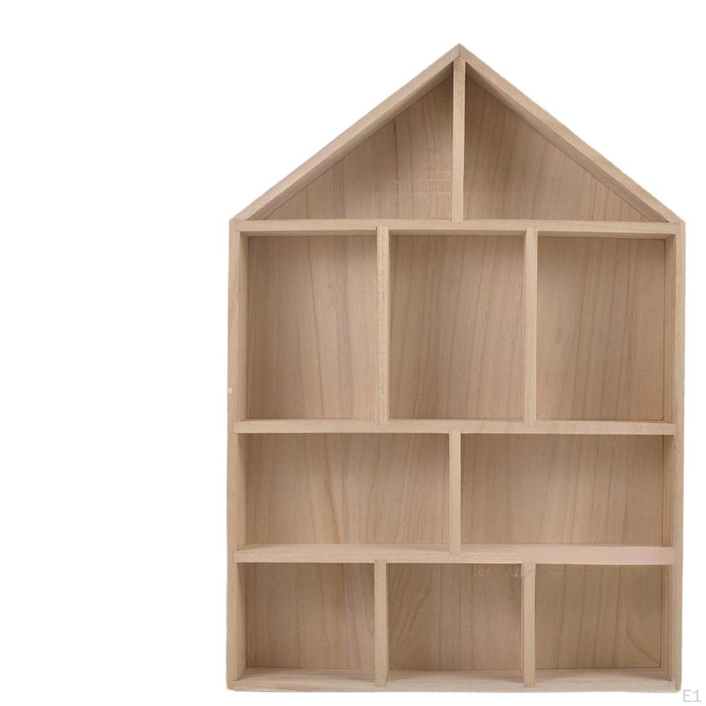 Display Shelf Rack 10 Compartments Vintage Hanging Shelves Wall Mounted for Office