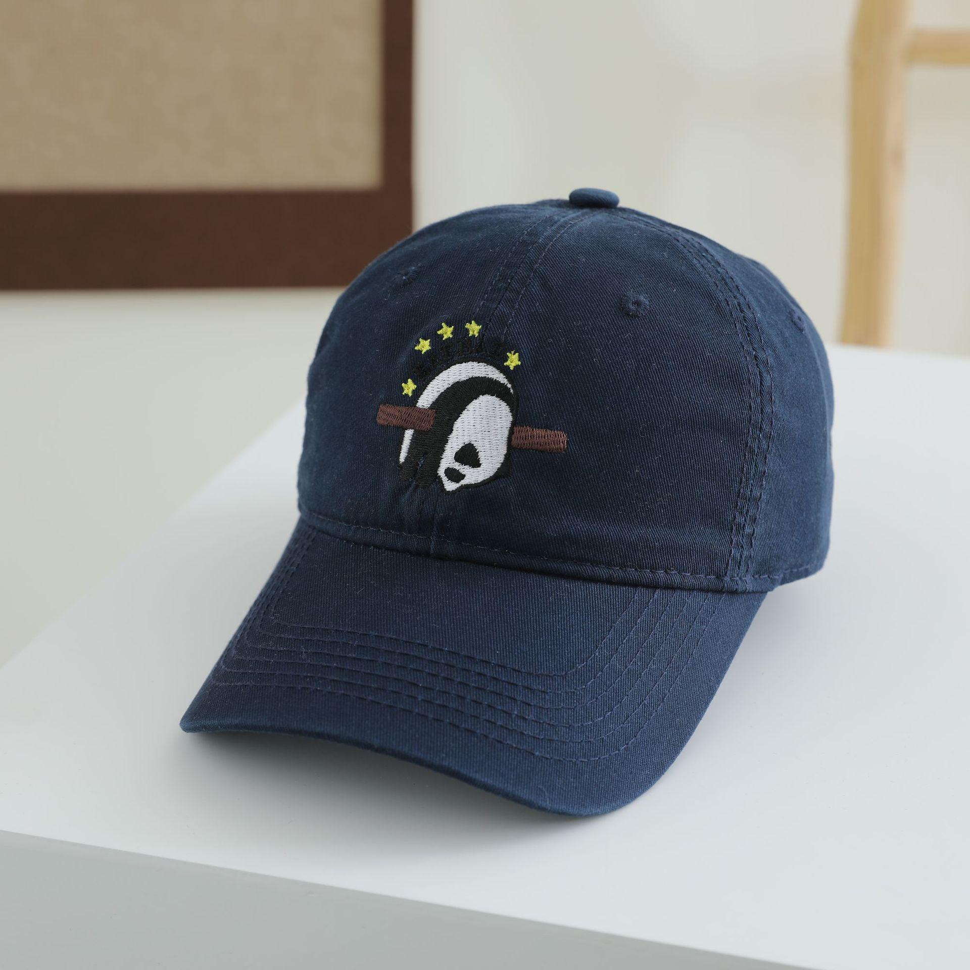 

Бейсболка с вышивкой в виде панды, весна и осень 2025 года, универсальная кепка для студентов и пар, мужская кепка с острыми краями